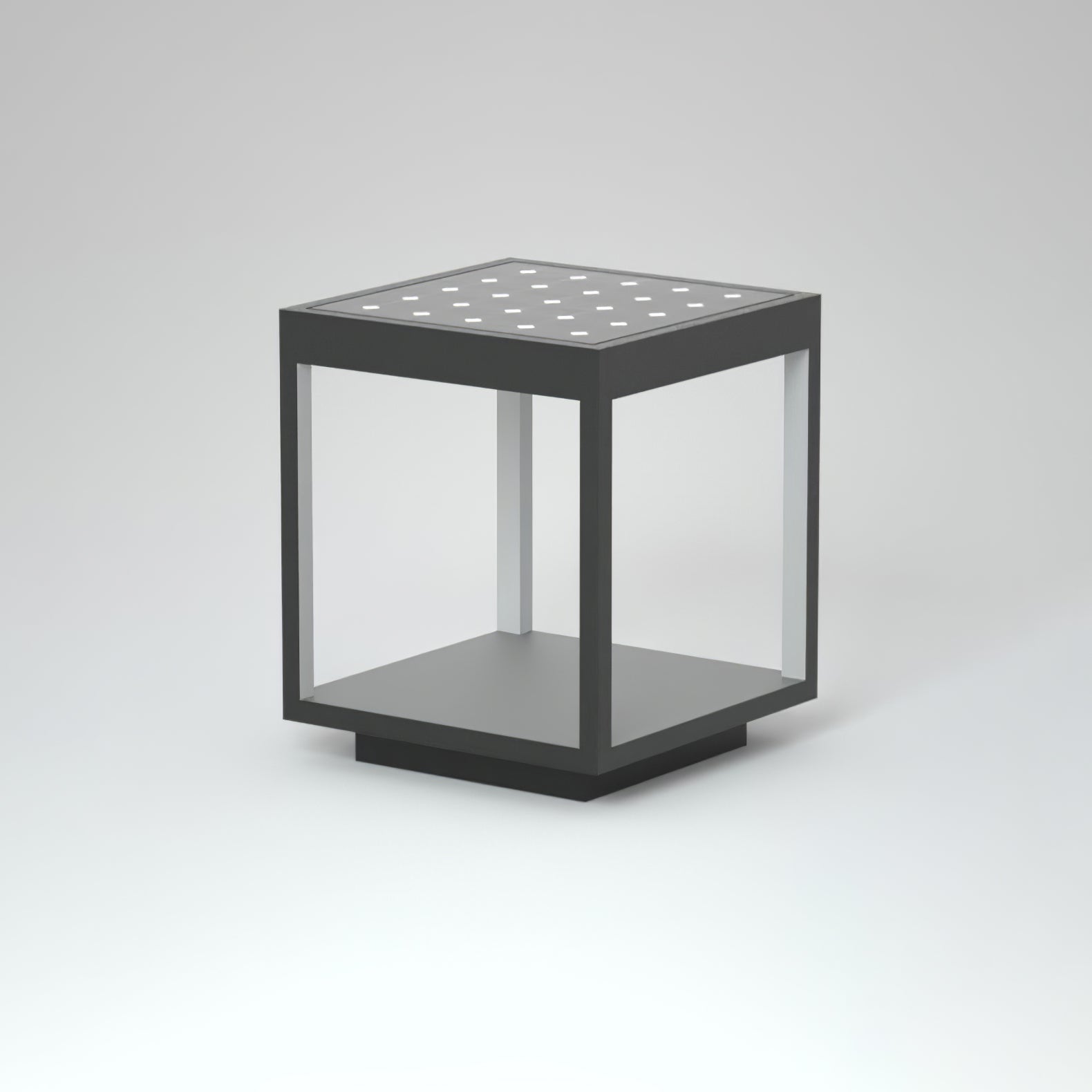 Outdoor Post Light With Square Frame Lighting Lobby