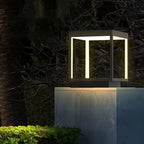 Outdoor Post Light With Square Frame Lighting Lobby