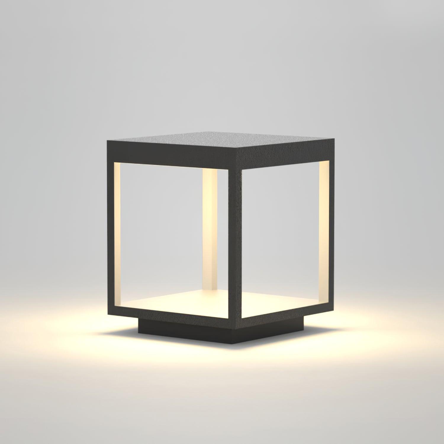 Outdoor Post Light With Square Frame Lighting Lobby