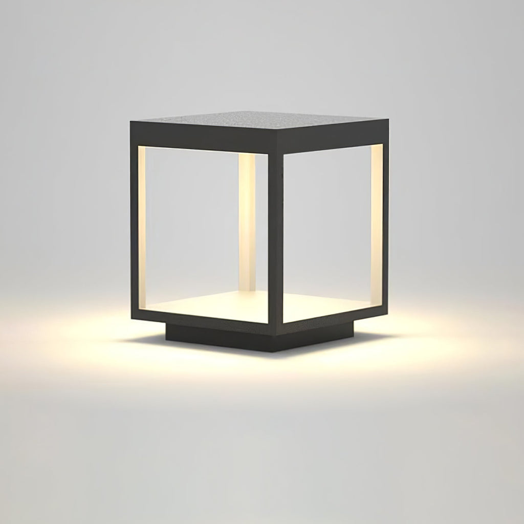 Outdoor Post Light With Square Frame Lighting Lobby