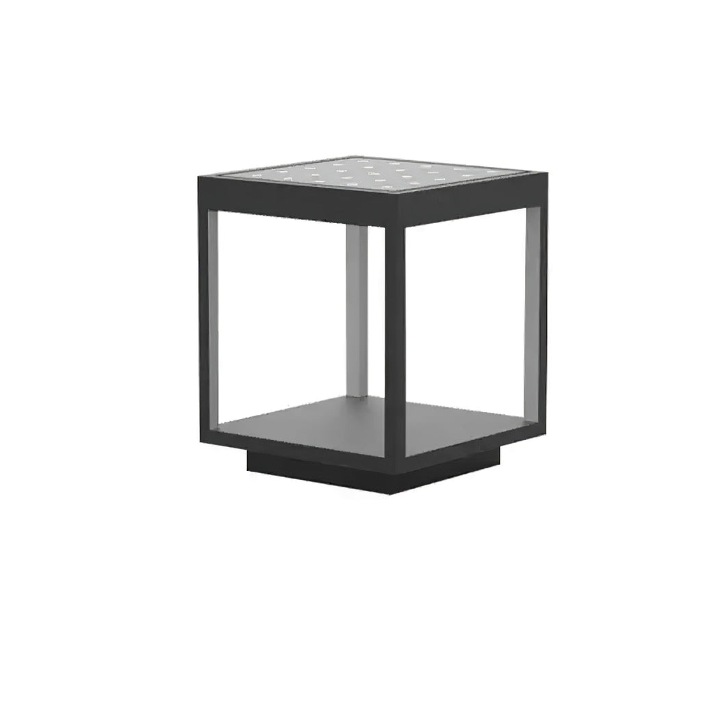 Outdoor Post Light With Square Frame Lighting Lobby