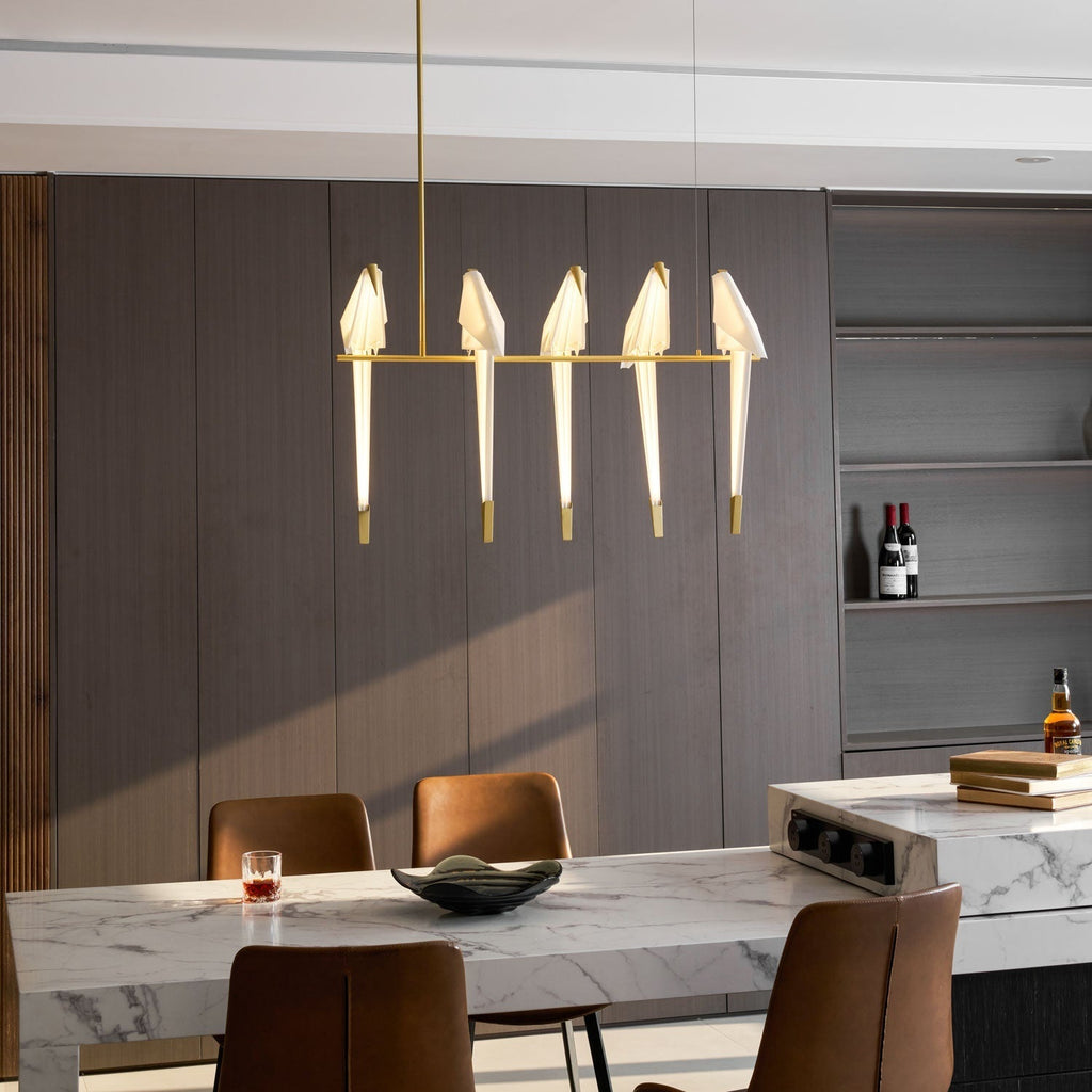 Paper Crane Bird Ceiling Light Fixture Lighting Lobby