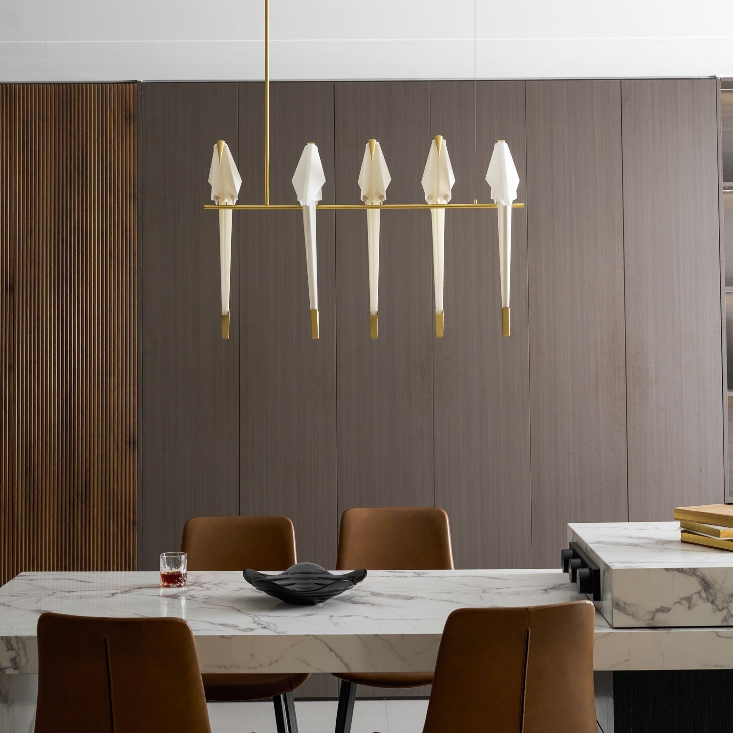 Paper Crane Bird Ceiling Light Fixture Lighting Lobby