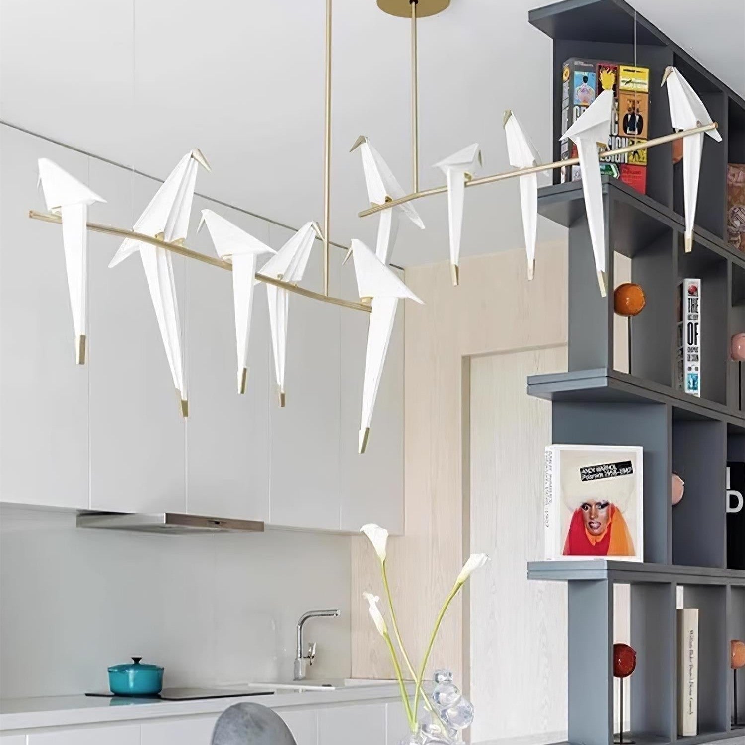 Paper Crane Bird Ceiling Light Fixture Lighting Lobby