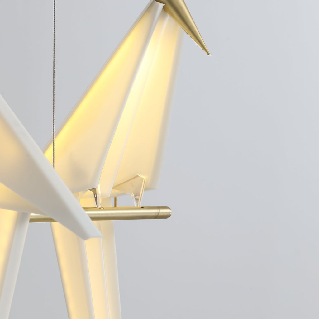 Paper Crane Bird Ceiling Light Fixture Lighting Lobby