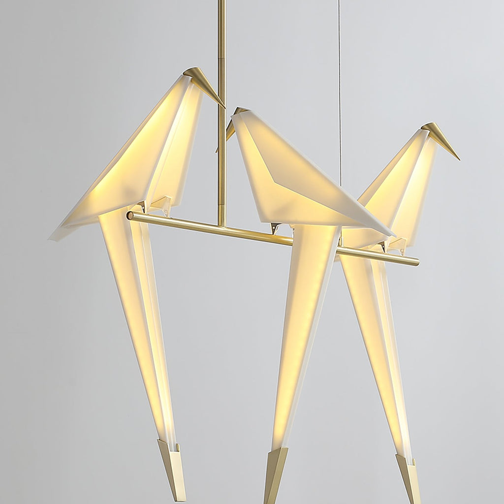 Paper Crane Bird Ceiling Light Fixture Lighting Lobby