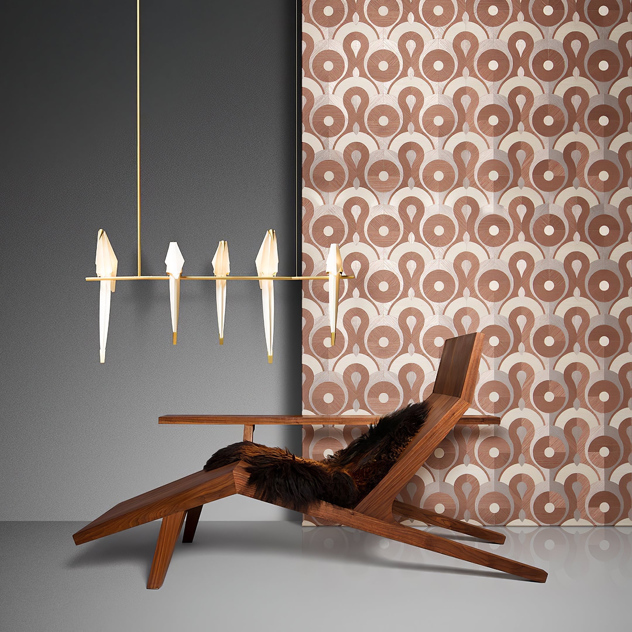 Paper Crane Bird Ceiling Light Fixture Lighting Lobby