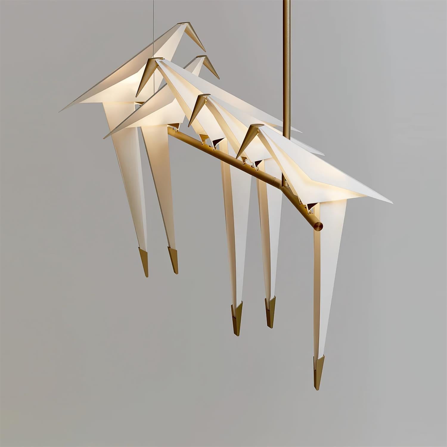 Paper Crane Bird Ceiling Light Fixture Lighting Lobby