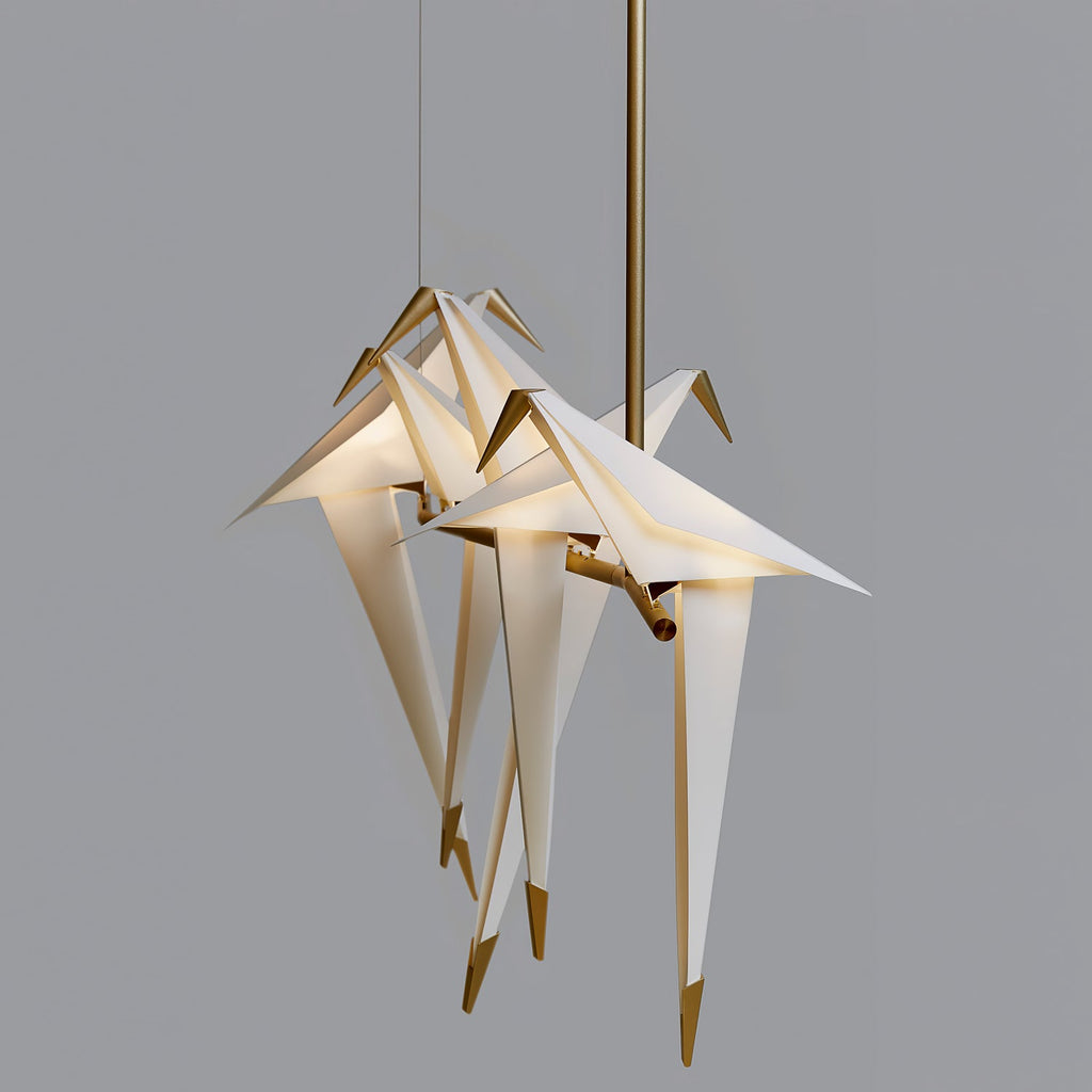Paper Crane Bird Ceiling Light Fixture Lighting Lobby