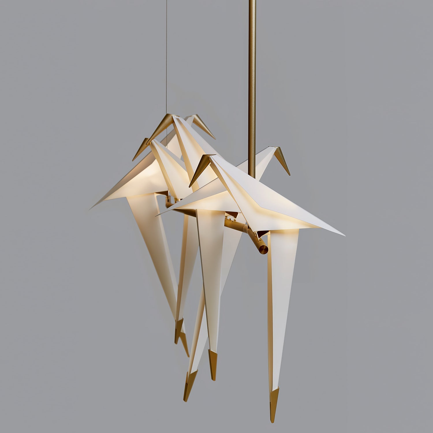 Paper Crane Bird Ceiling Light Fixture Lighting Lobby