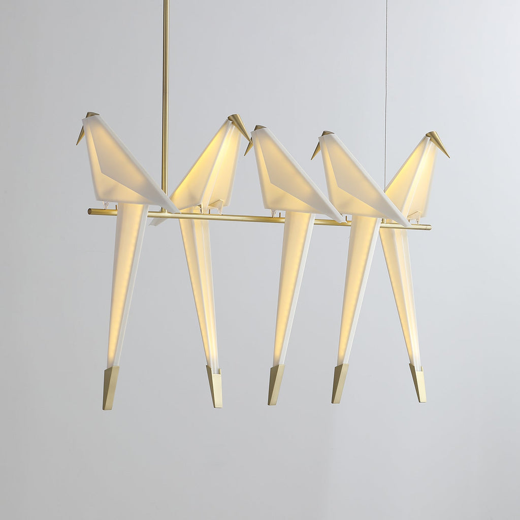 Paper Crane Bird Ceiling Light Fixture Lighting Lobby