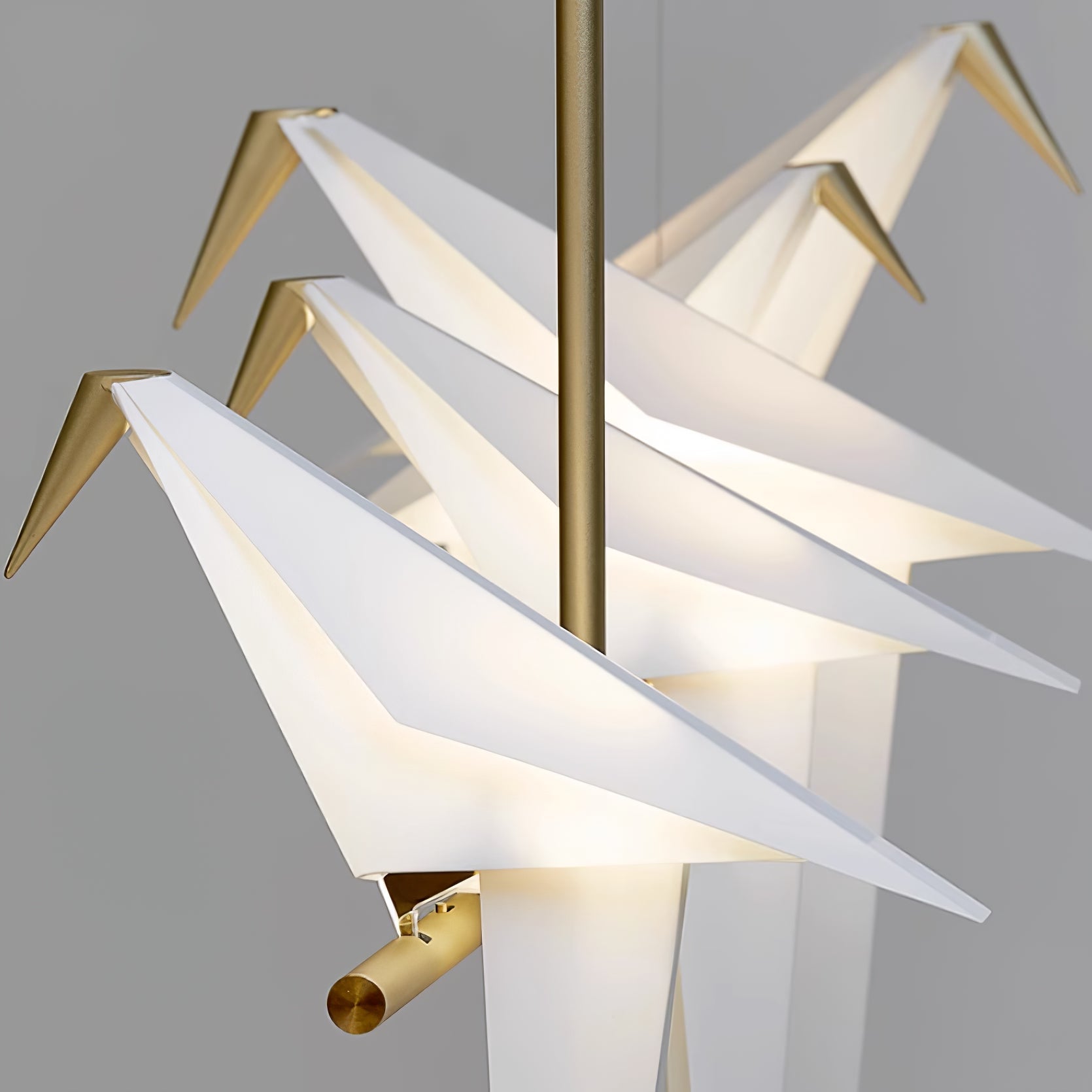 Paper Crane Bird Ceiling Light Fixture Lighting Lobby