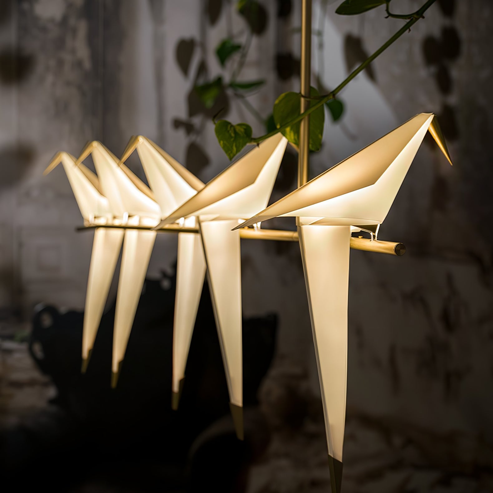Paper Crane Bird Ceiling Light Fixture Lighting Lobby