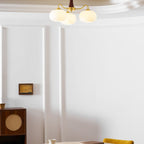 Persimmon Wooden Brass Ceiling Suspension Lighting Lobby