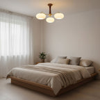 Persimmon Wooden Brass Ceiling Suspension Lighting Lobby
