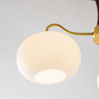 Persimmon Wooden Brass Ceiling Suspension Lighting Lobby