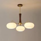 Persimmon Wooden Brass Ceiling Suspension Lighting Lobby