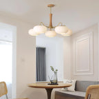 Persimmon Wooden Brass Ceiling Suspension Lighting Lobby