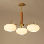 Persimmon Wooden Brass Ceiling Suspension Lighting Lobby