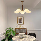 Persimmon Wooden Brass Ceiling Suspension Lighting Lobby