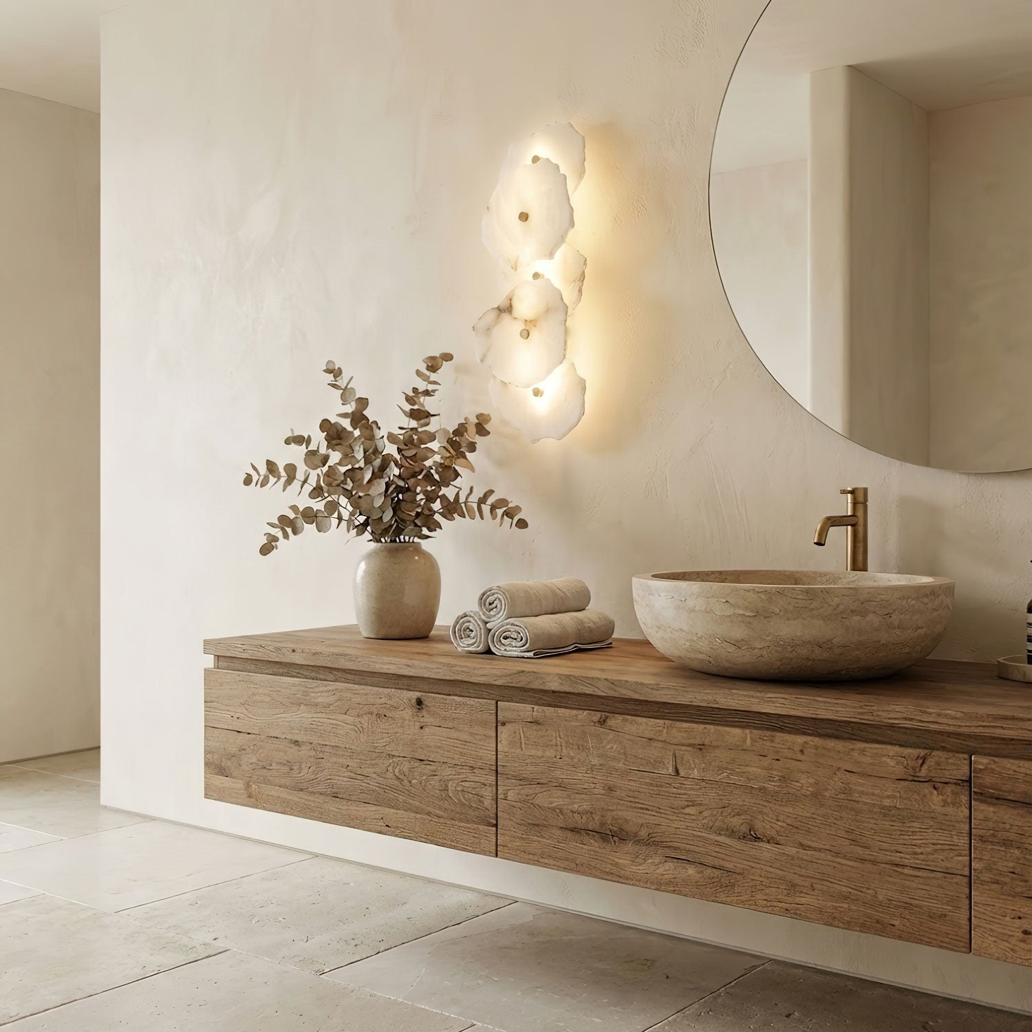 Petra Alabaster Sconce Light Lighting Lobby