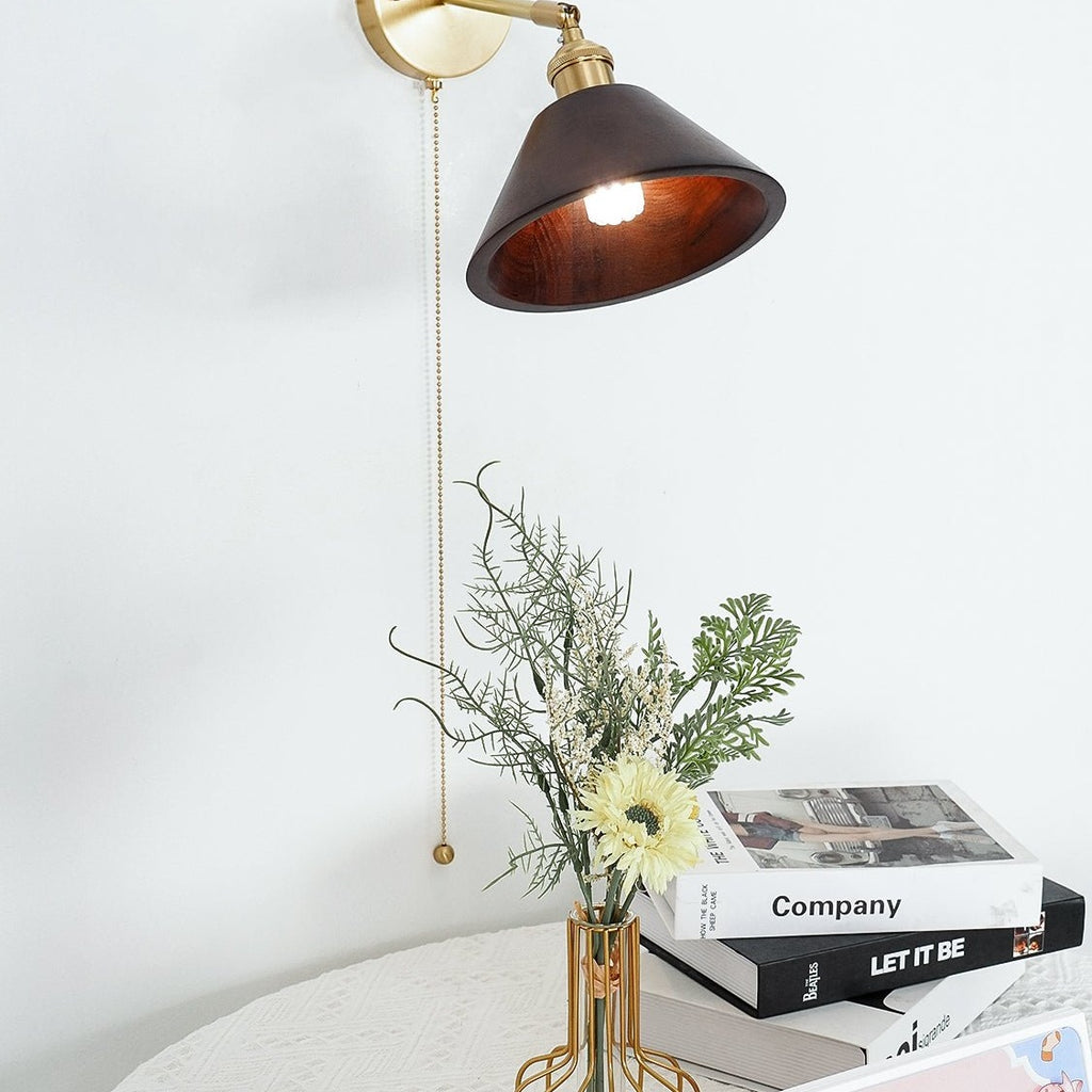 Retro Wooden Wall Light Lighting Lobby
