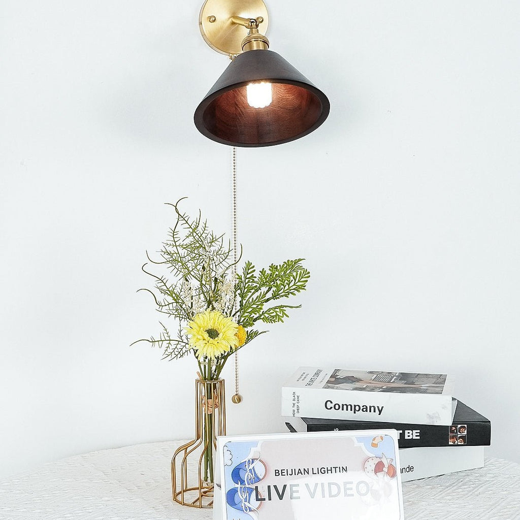 Retro Wooden Wall Light Lighting Lobby
