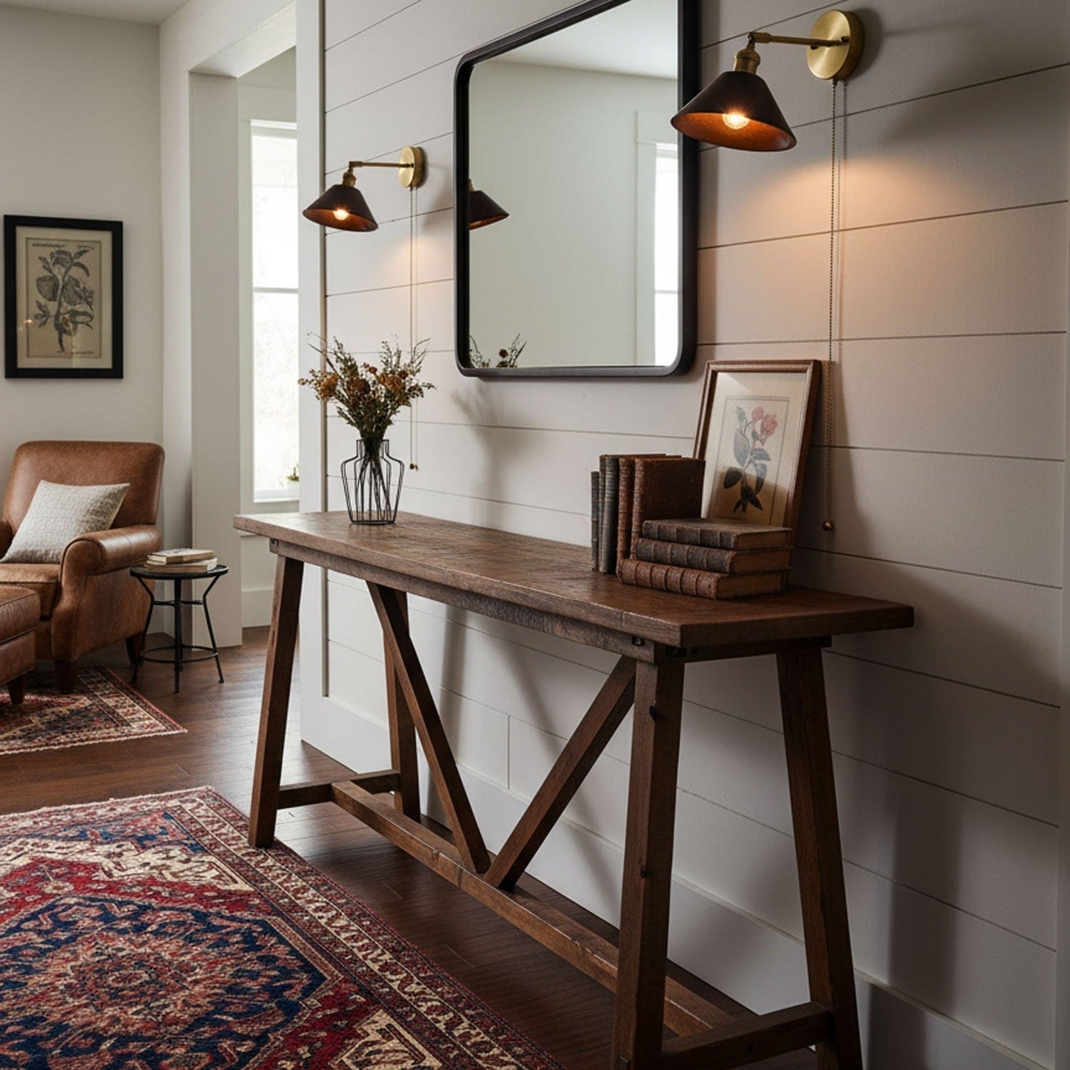 Retro Wooden Wall Light Lighting Lobby