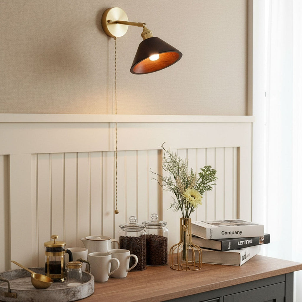Retro Wooden Wall Light Lighting Lobby