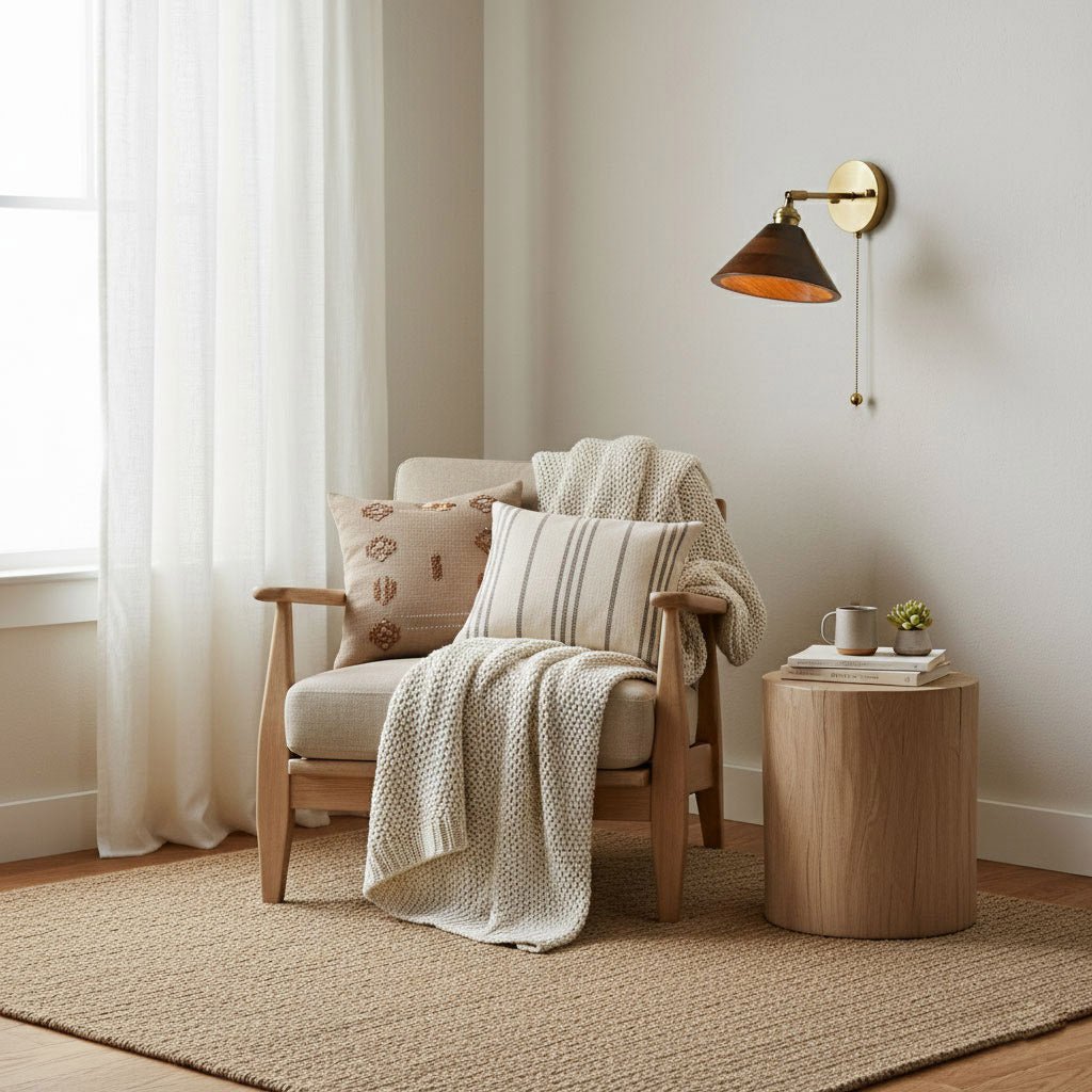 Retro Wooden Wall Light Lighting Lobby