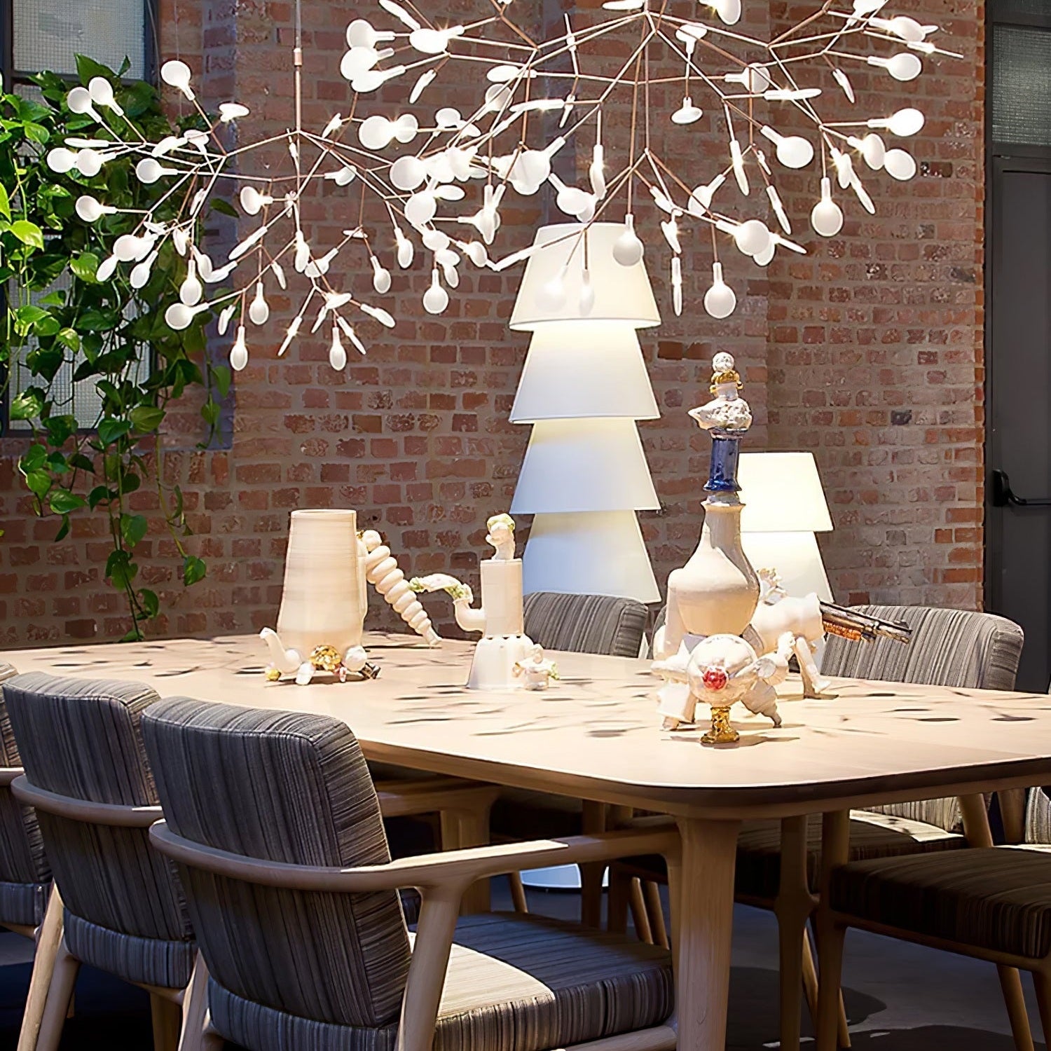 Rose Gold Firefly LED Ceiling Suspension Lighting Lobby