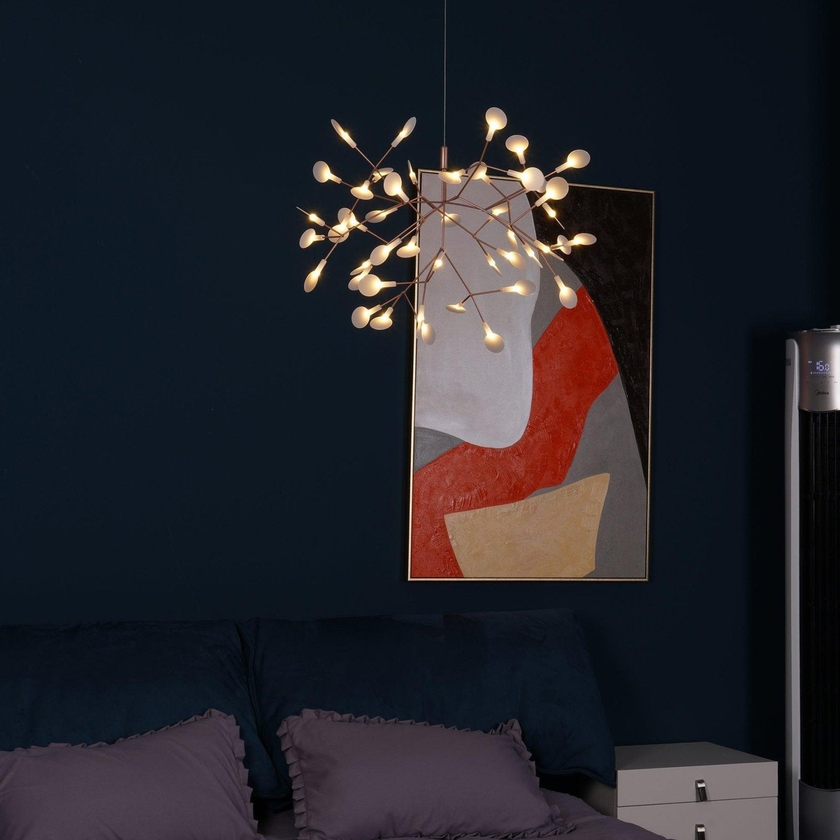 Rose Gold Firefly LED Ceiling Suspension Lighting Lobby