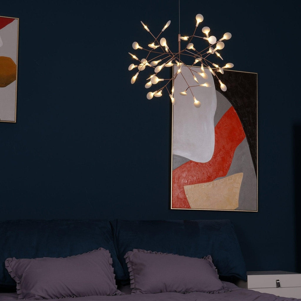Rose Gold Firefly LED Ceiling Suspension Lighting Lobby