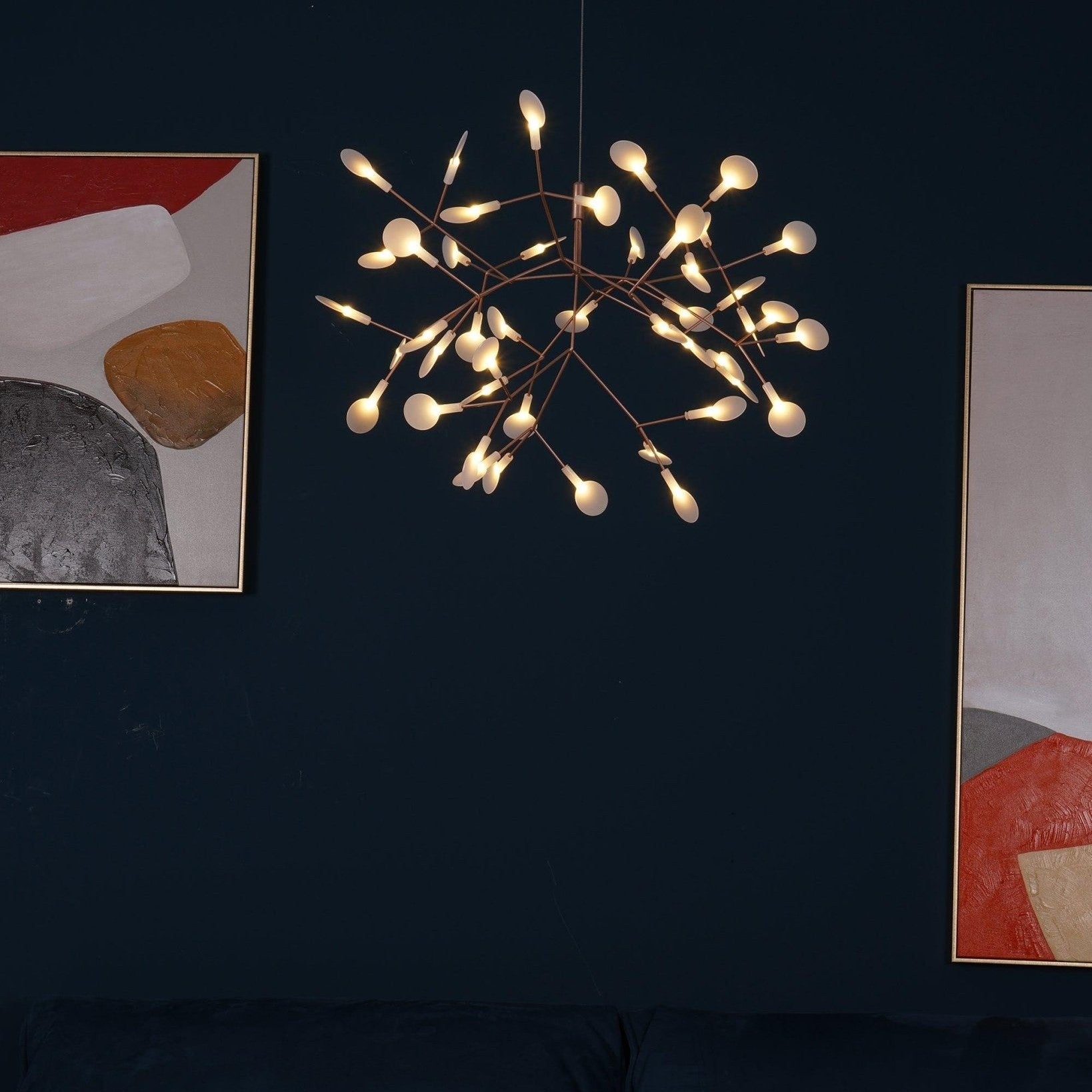 Rose Gold Firefly LED Ceiling Suspension Lighting Lobby