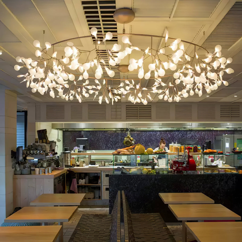 Rose Gold Firefly LED Ceiling Suspension Lighting Lobby