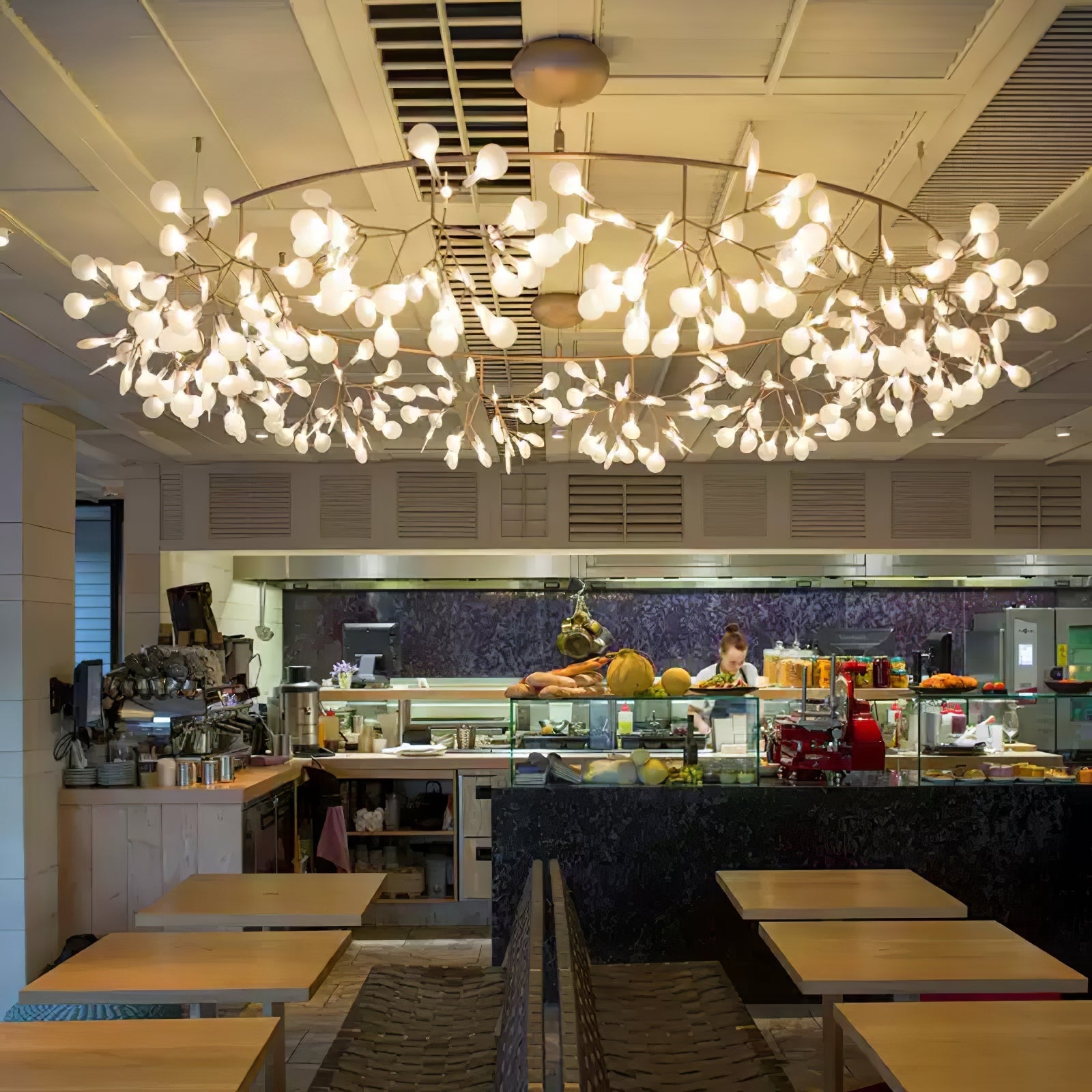 Rose Gold Firefly LED Ceiling Suspension Lighting Lobby