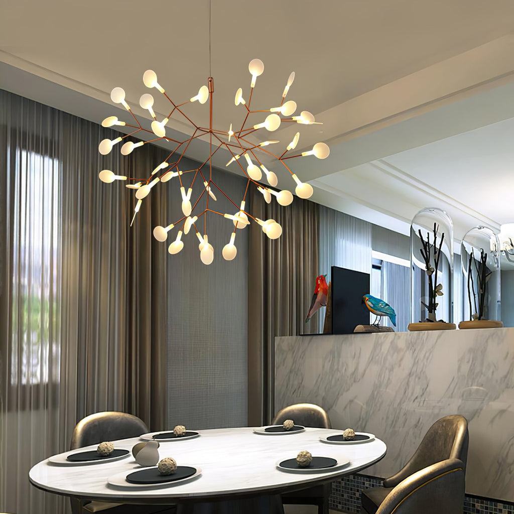 Rose Gold Firefly LED Ceiling Suspension Lighting Lobby