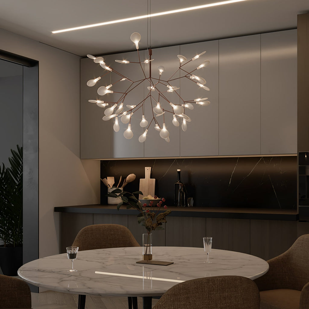 Rose Gold Firefly LED Ceiling Suspension Lighting Lobby