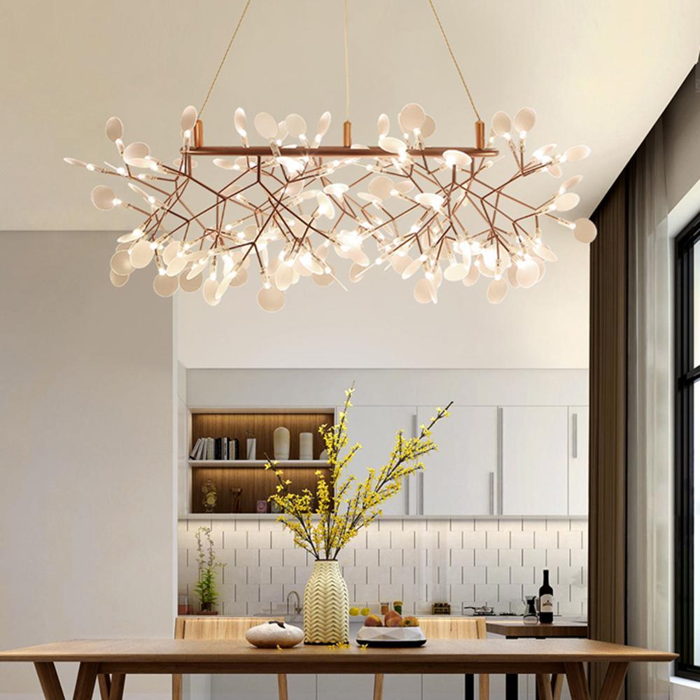 Rose Gold Firefly LED Ceiling Suspension Lighting Lobby