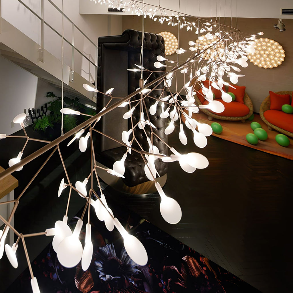 Rose Gold Firefly LED Ceiling Suspension Lighting Lobby