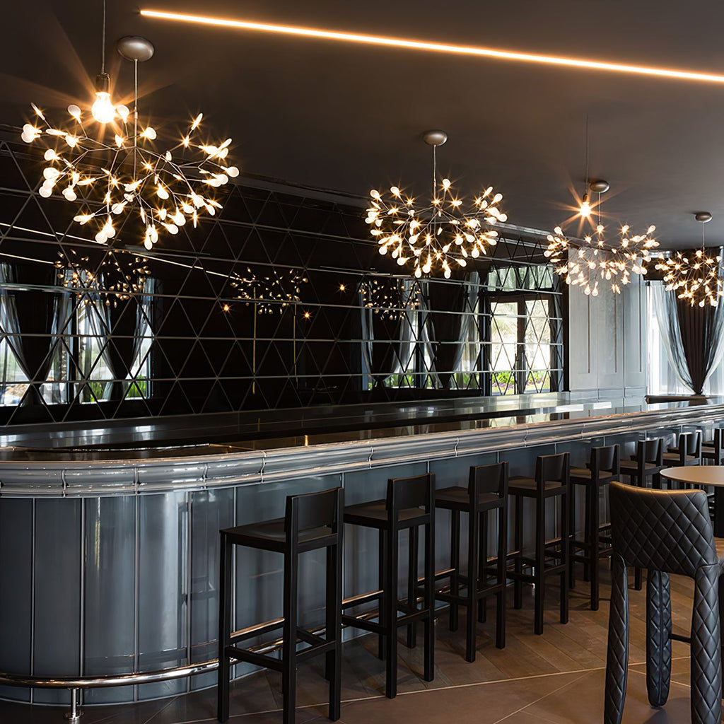 Rose Gold Firefly LED Ceiling Suspension Lighting Lobby