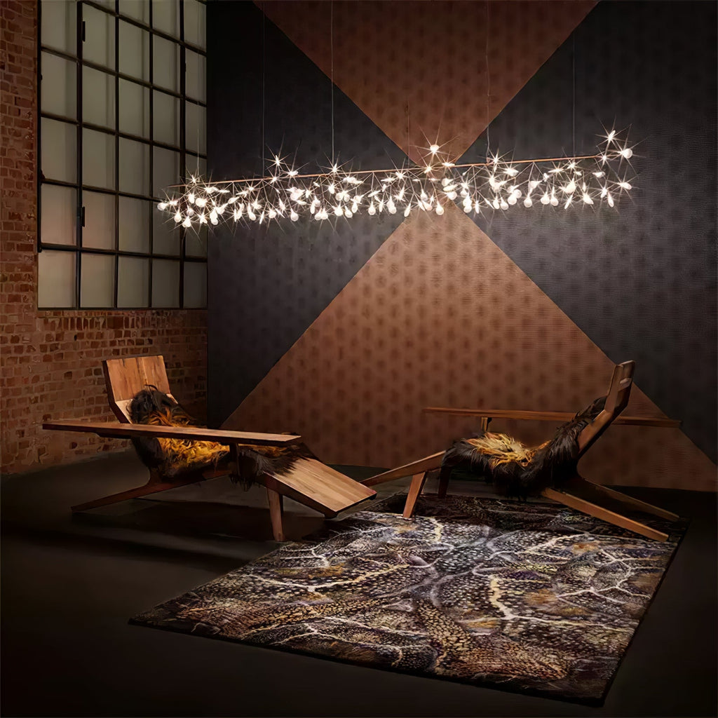 Rose Gold Firefly LED Ceiling Suspension Lighting Lobby