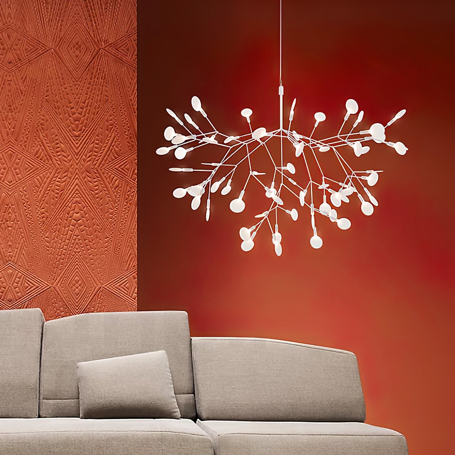 Rose Gold Firefly LED Ceiling Suspension Lighting Lobby