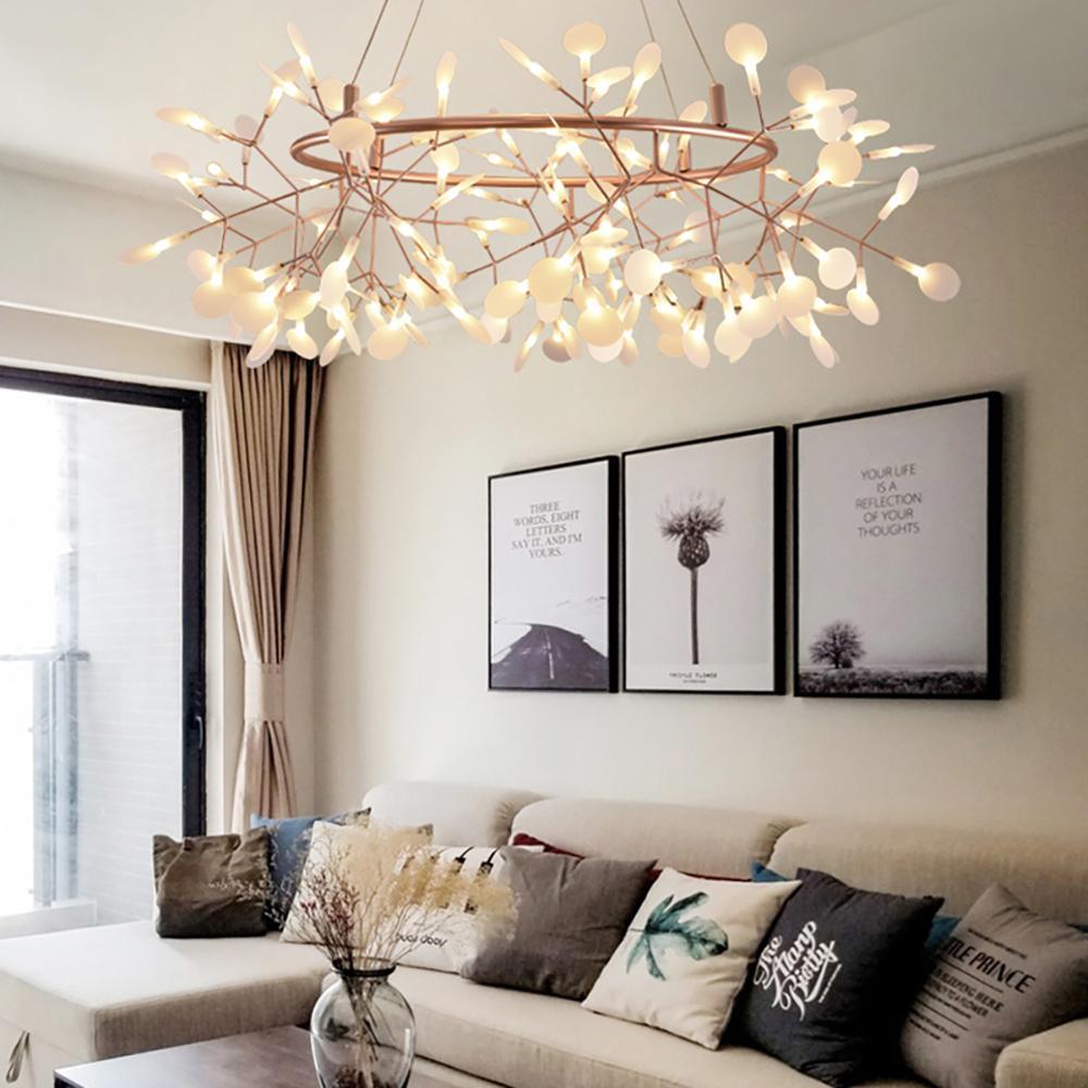 Rose Gold Firefly LED Ceiling Suspension Lighting Lobby