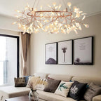 Rose Gold Firefly LED Ceiling Suspension Lighting Lobby