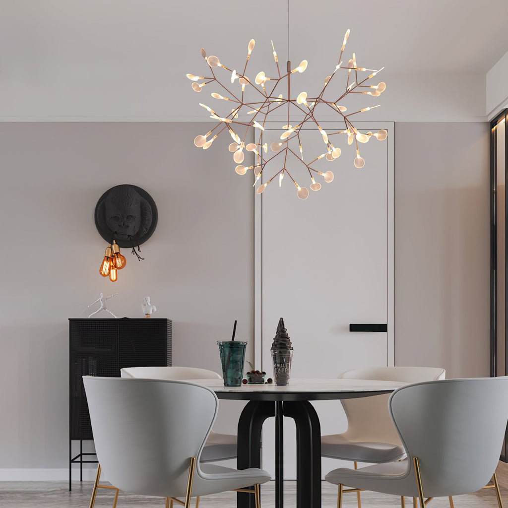 Rose Gold Firefly LED Ceiling Suspension Lighting Lobby
