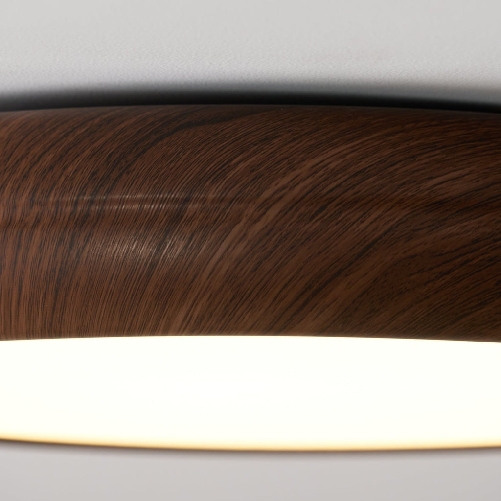 Round Ceiling Light with Wood Grain Lighting Lobby