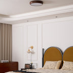 Round Ceiling Light with Wood Grain Lighting Lobby