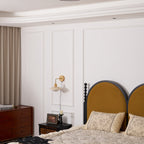 Round Ceiling Light with Wood Grain Lighting Lobby