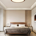 Round Ceiling Light with Wood Grain Lighting Lobby